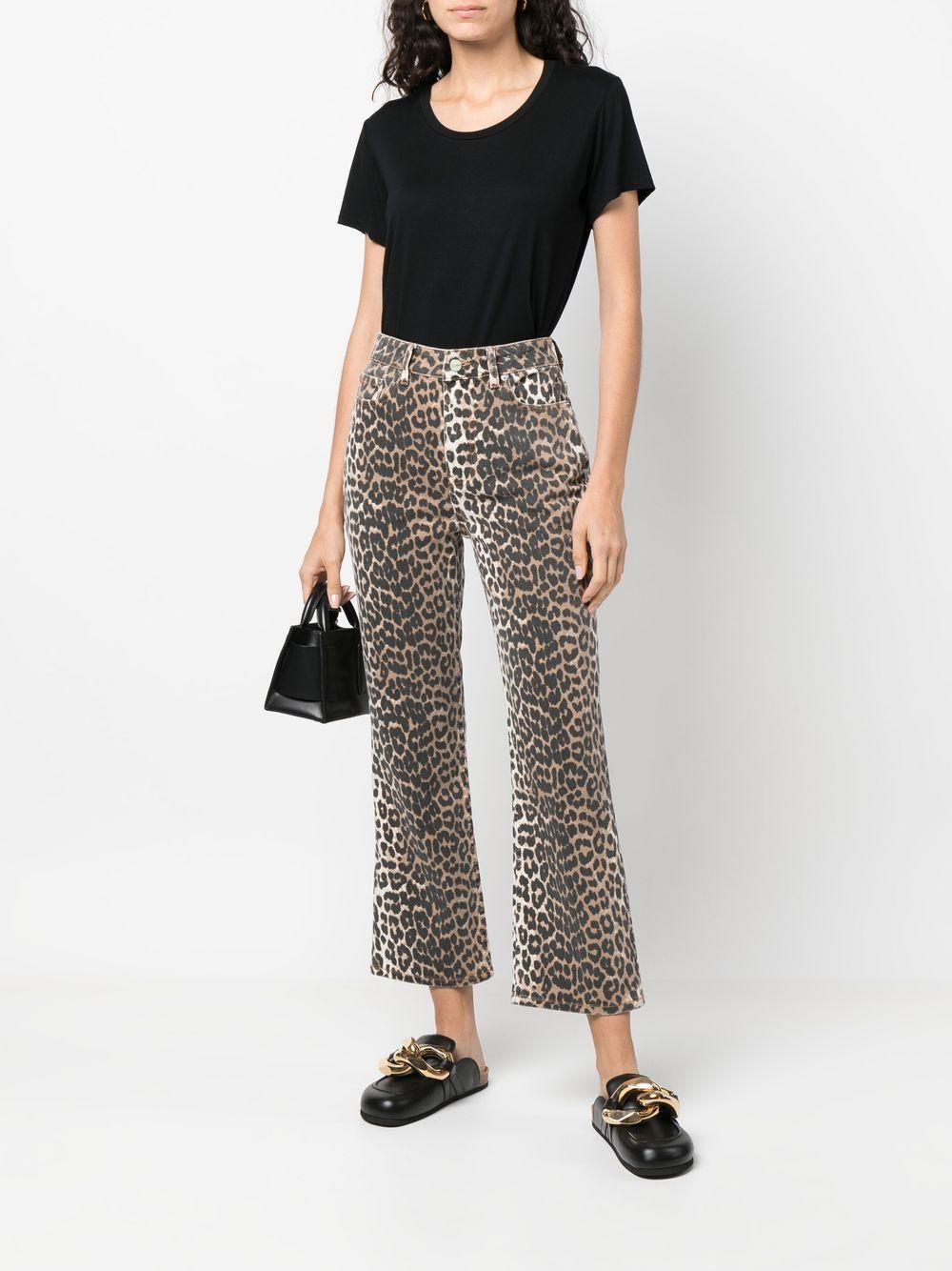 Betzy leopard cropped jeans Product Image