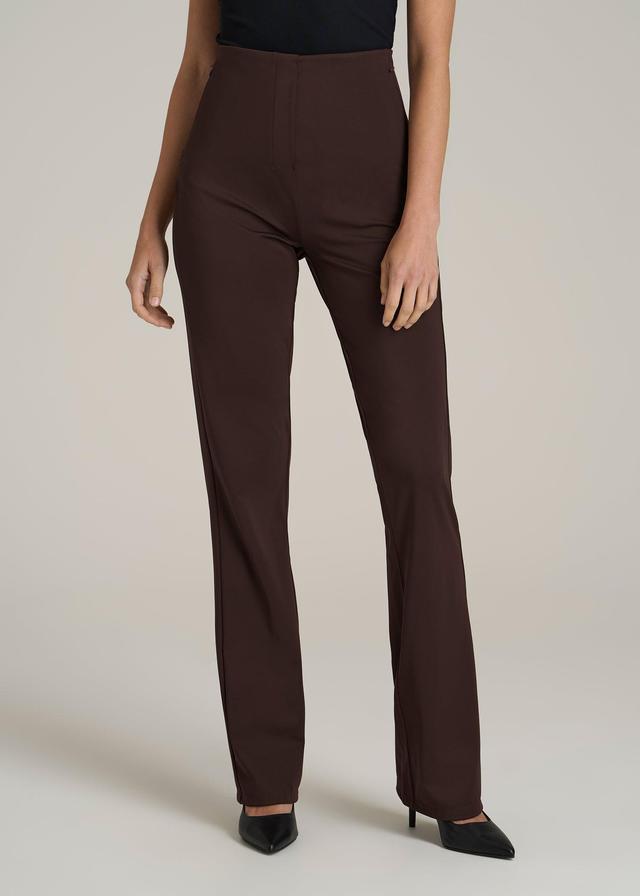 High Rise Pull On Mini Flare Pant for Tall Women in Espresso Product Image