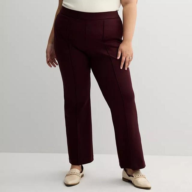 Plus Size Nine West Ponte Pintuck Bootcut Pants, Womens Proteus Purple Product Image