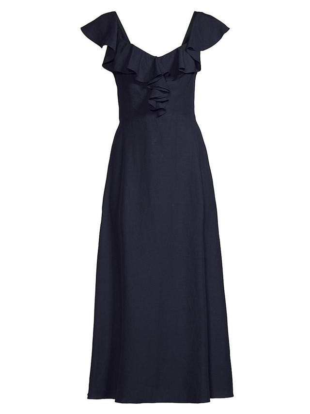 Womens Mona Ruffled Midi-Dress Product Image