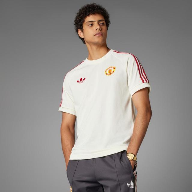 adidas Manchester United Adicolor Classics 3-Stripes Tee Off White XS Mens Product Image