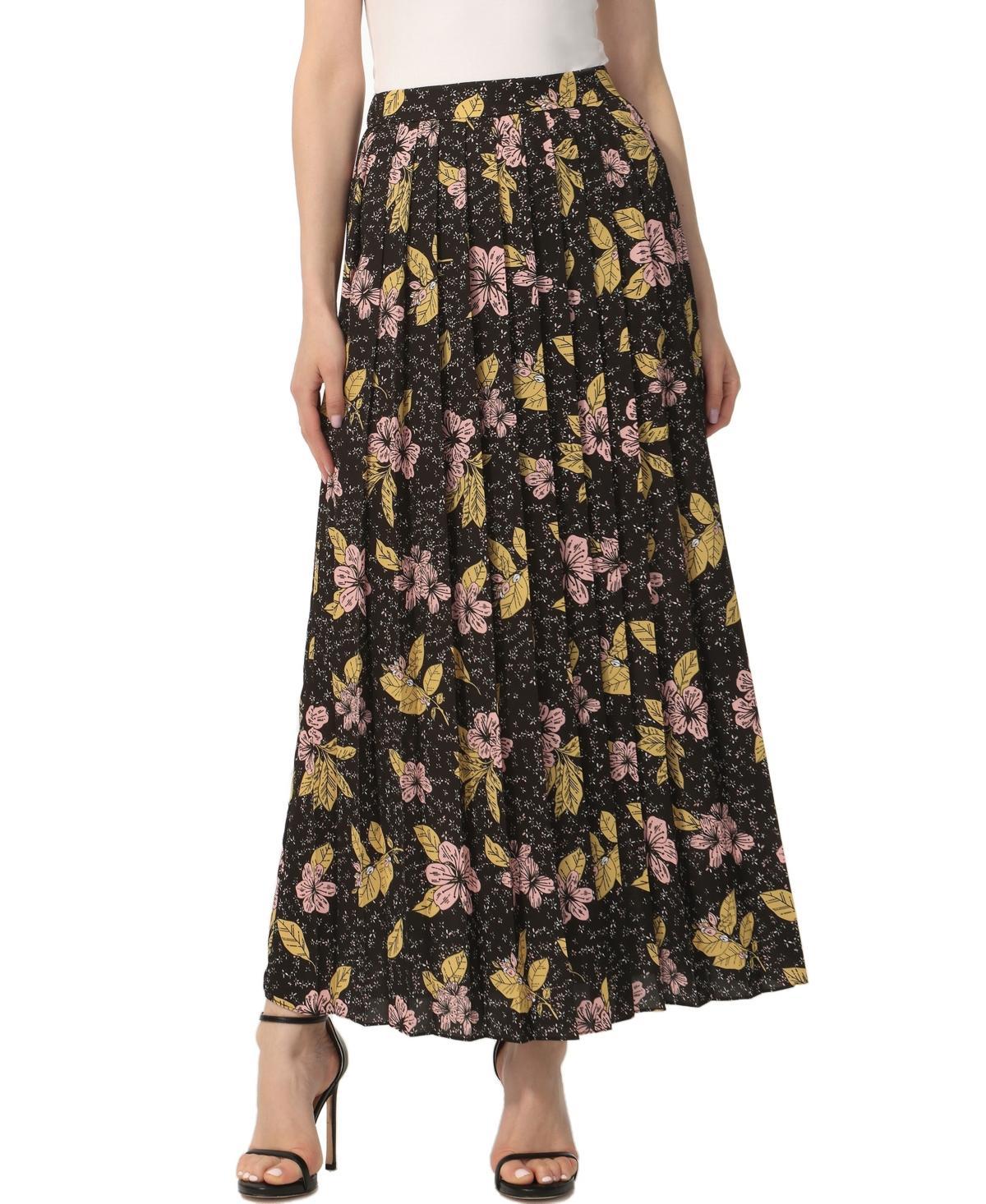 kimi + kai Womens Print Box Pleat Maxi Skirt Product Image