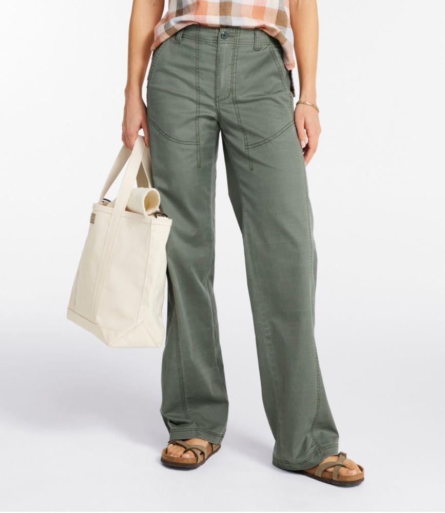 
                            
                                
                                    
                                
                            Women's Signature Cotton/TENCEL Utility Pants, High-Rise Wide-Leg
                         Product Image