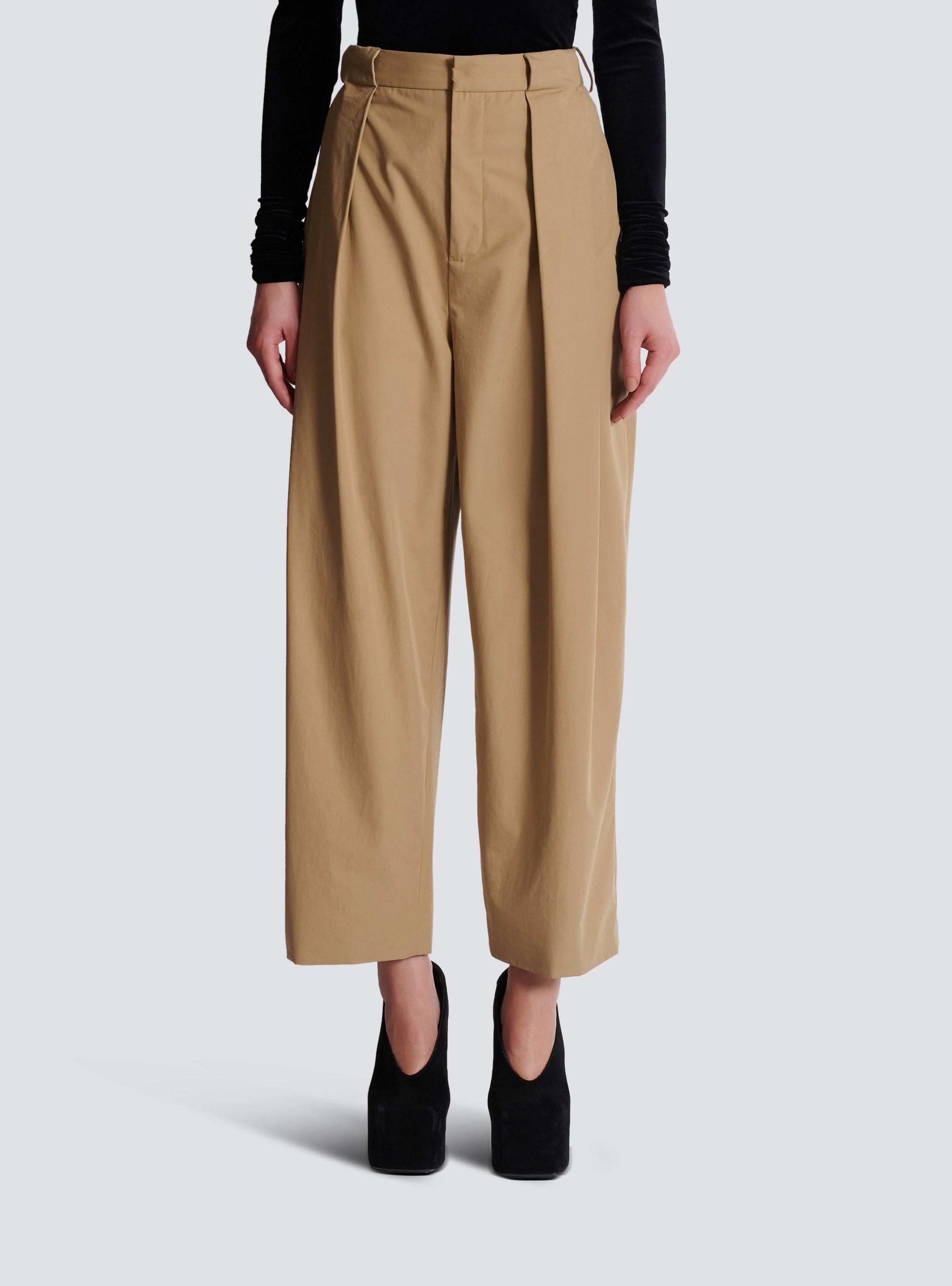 Pleated cotton trousers Product Image