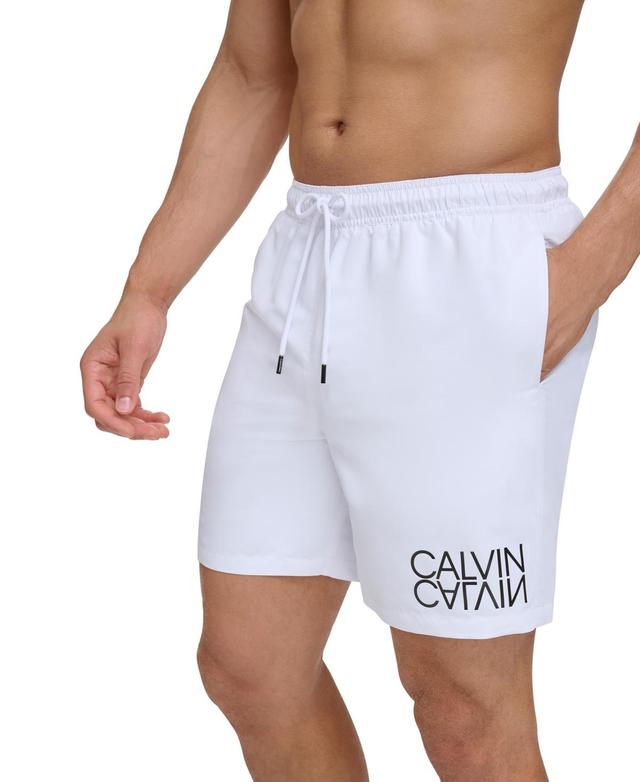 Men's Reflection Logo Elastic Waist 7 Volley Swim Trunks Product Image