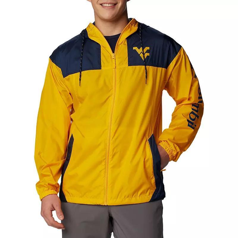 Mens Columbia West Virginia Mountaineers Flash Challenger Omni-Shade Full-Zip Windbreaker Hoodie Jacket Product Image