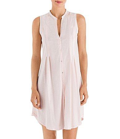 Hanro Cotton Deluxe Button Front Tank Nightgown (Crystal ) Women's Pajama Product Image