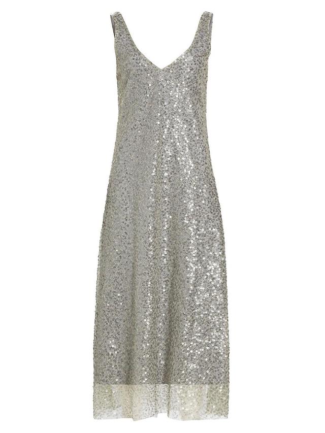 Lucite Metallic Sequin Midi Slip Dress Product Image