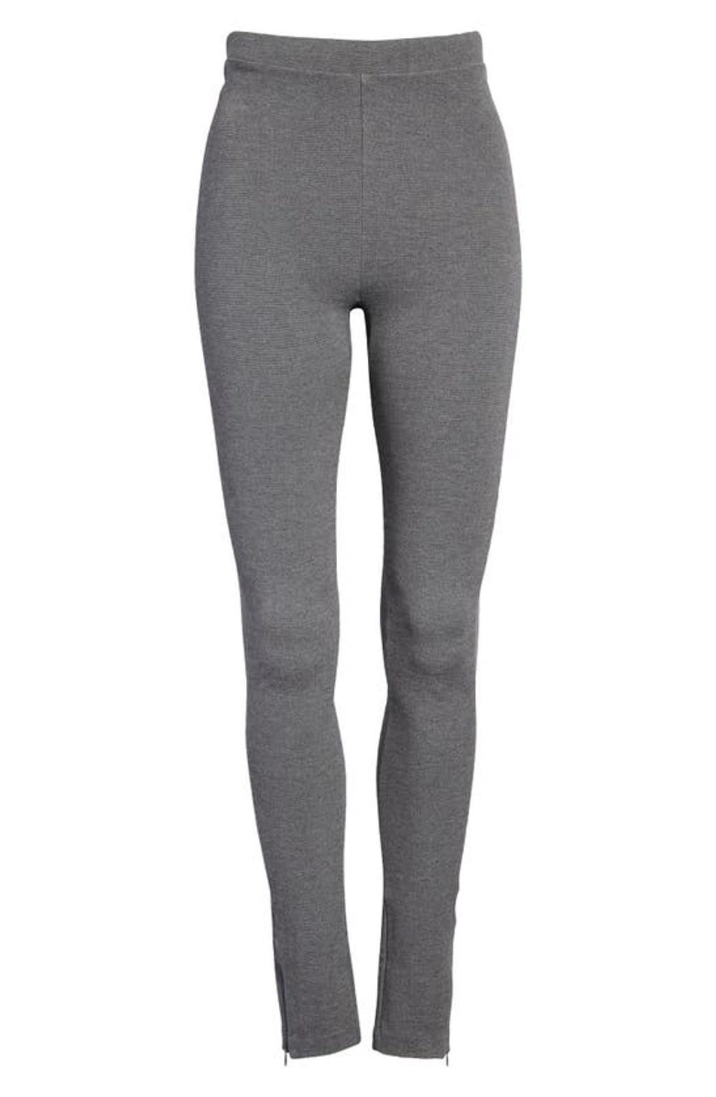 Zipped Leggings In Grey Melange Product Image