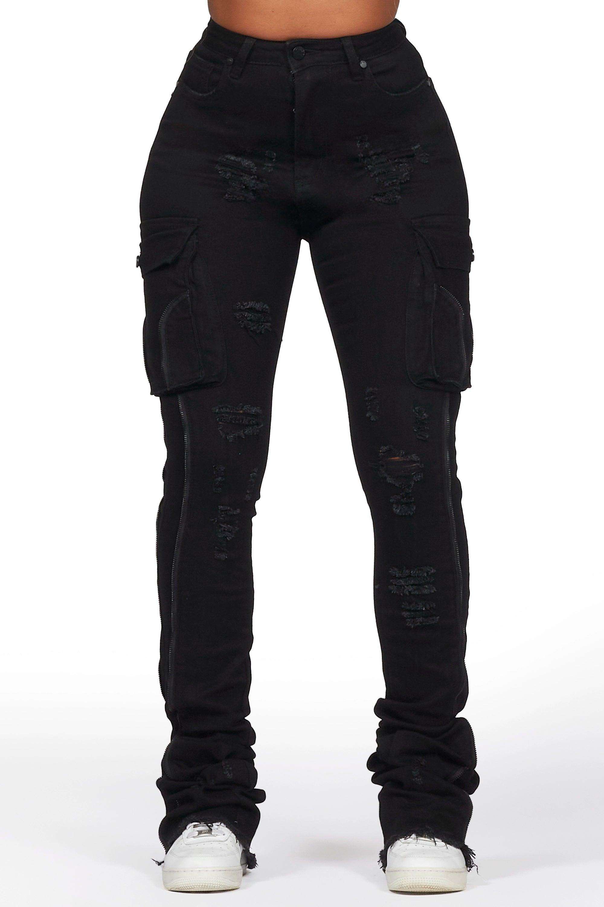 Shanita Black Super Stacked Jean Female Product Image