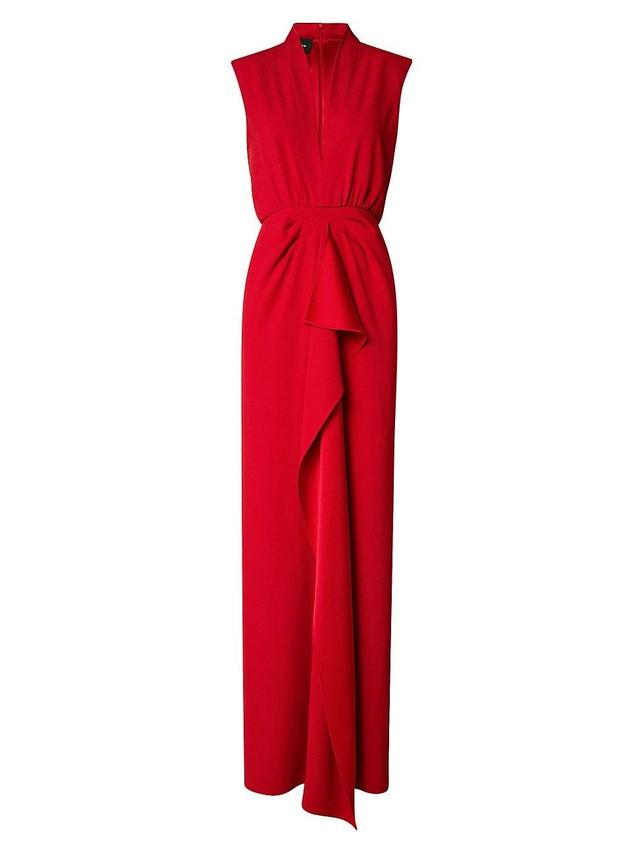 Akris Belted Cascade Detail Crepe Gown Product Image