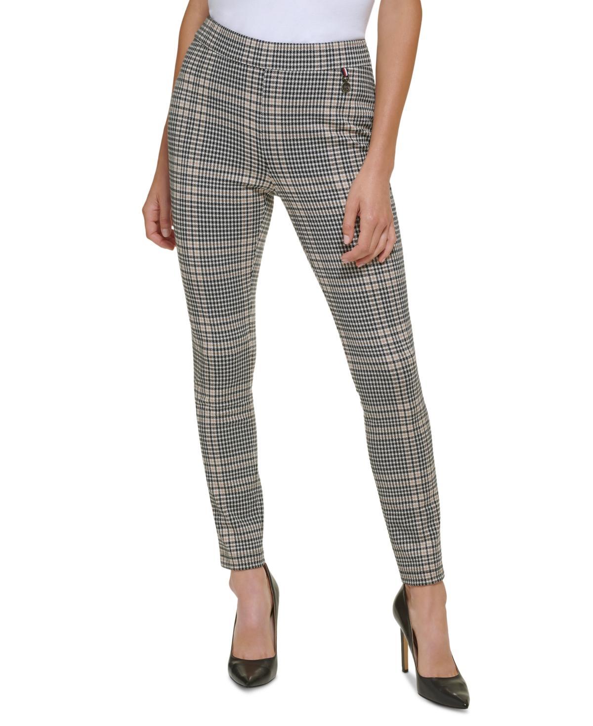 Tommy Hilfiger Womens Plaid Stretch Pull-On Pants Product Image