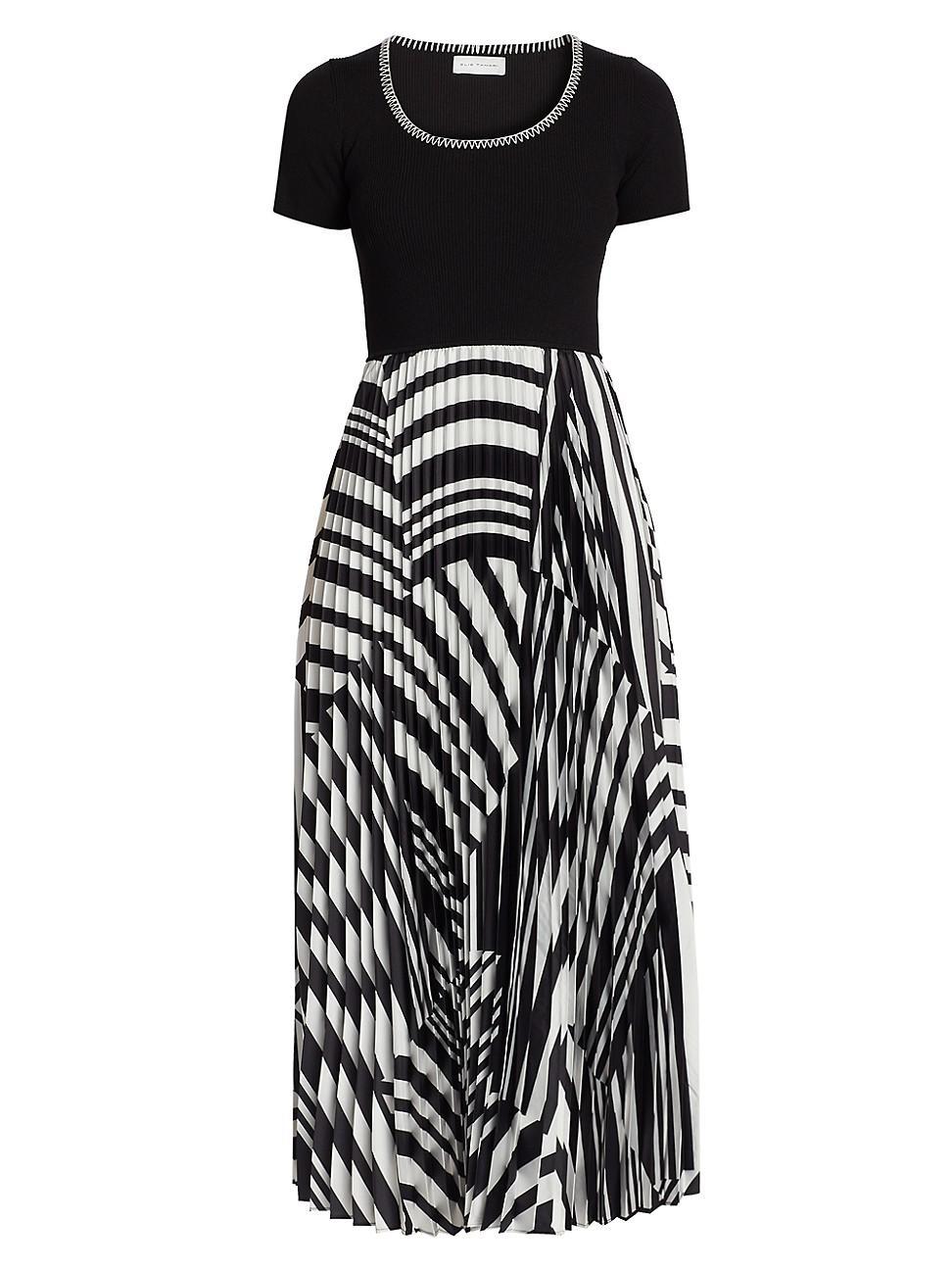 Womens Aminah Pleated Geometric Midi-Dress Product Image