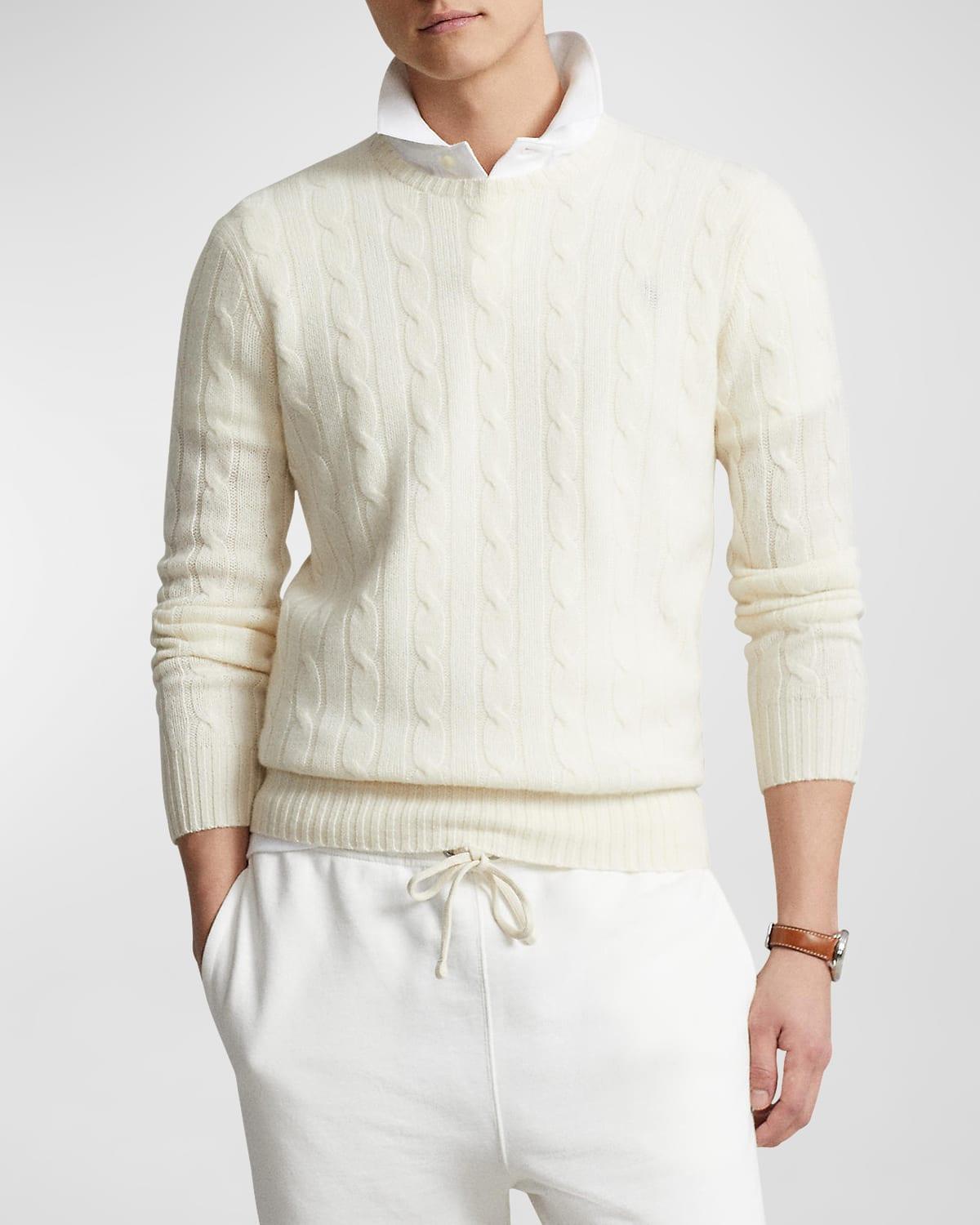 Mens Cashmere Cable-Knit Sweater Product Image