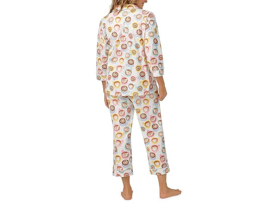 Bedhead PJs Three Quarter Sleeve Cropped PJ Set (Lots Of Latte) Women's Pajama Sets Product Image