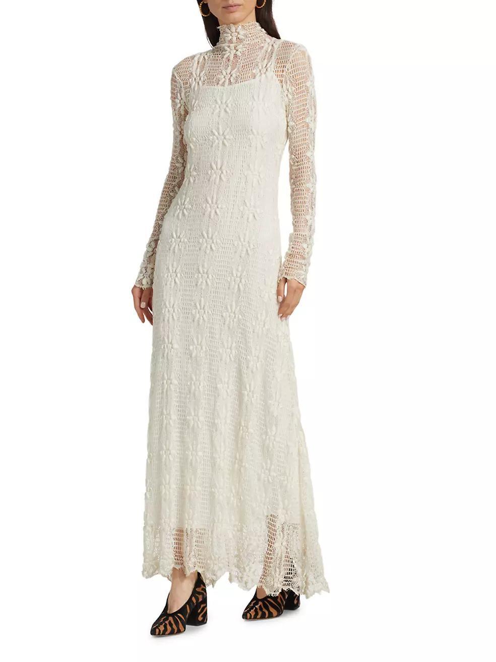 Talia Botanical Lace Maxi Dress Product Image