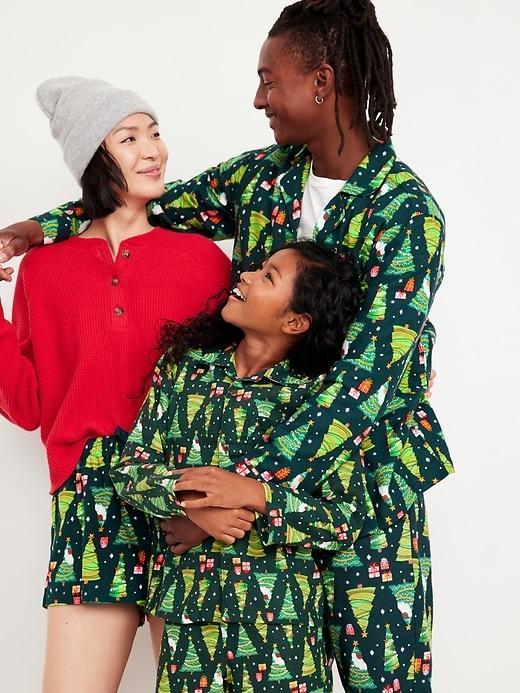 Printed Flannel Pajama Set Product Image