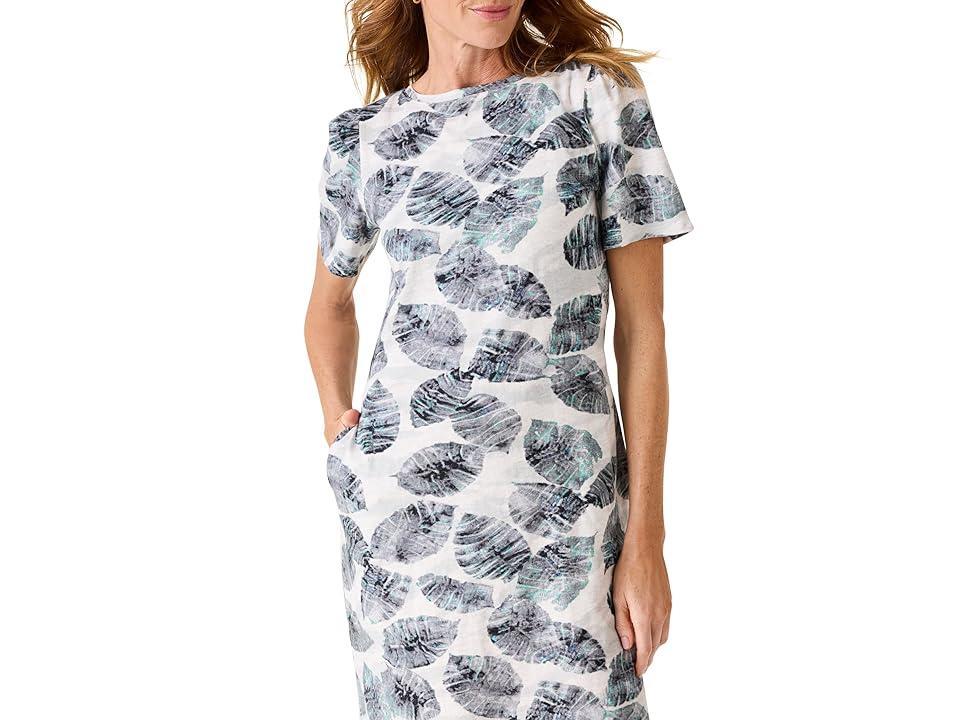 NIC+ZOE Falling Palms T-Shirt Dress (Grey Multi) Women's Dress Product Image