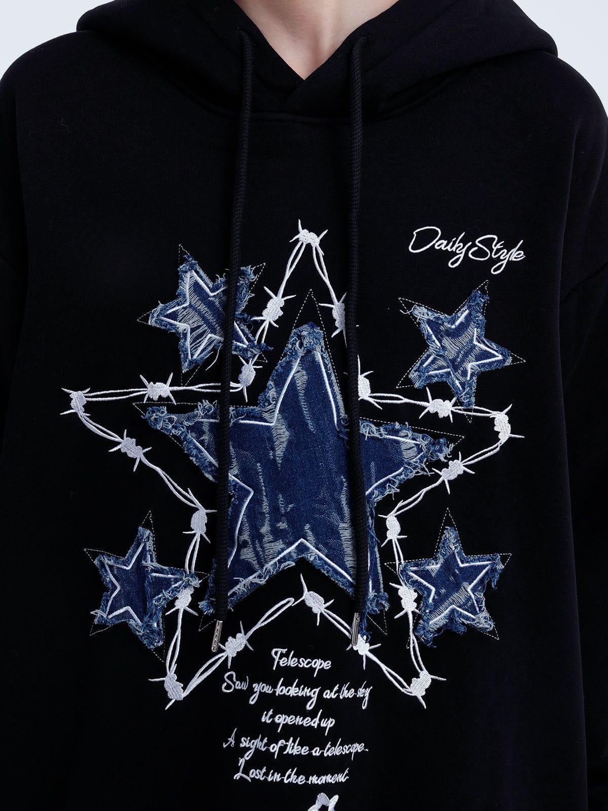 Aelfric Eden Applique Embroidery Star Hoodie Product Image