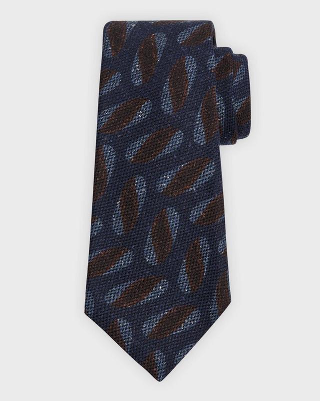 Mens Geometric-Print Silk Tie Product Image