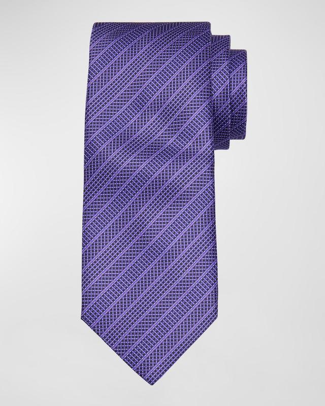 Mens Micro Neat Stripe Silk Tie Product Image