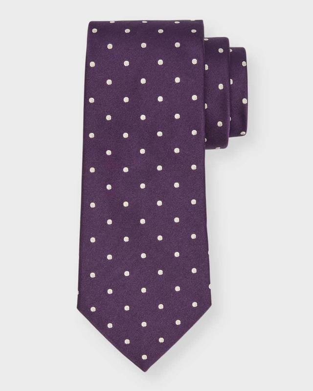 Men's Polka Dot Silk Tie Product Image