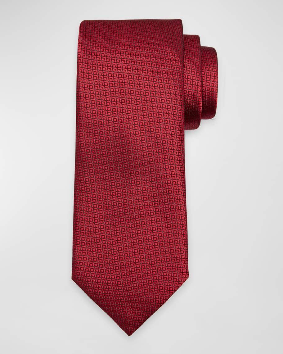 Mens Tonal Diamond Woven Silk Tie Product Image