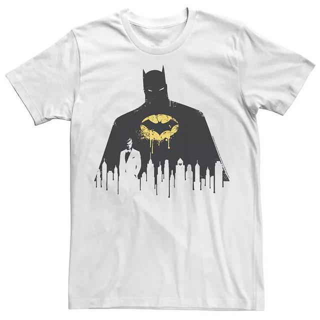 Mens Batman Paint Drip Dark Silhouette Tee Product Image