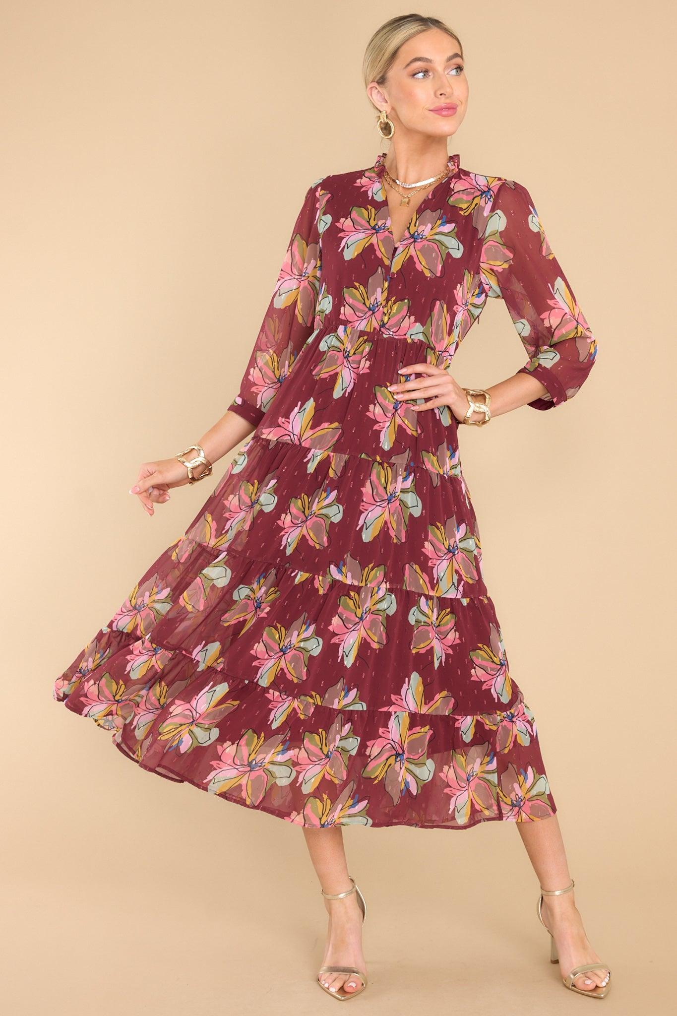 Macrostie Gallery Floral Midi Dress Print Product Image