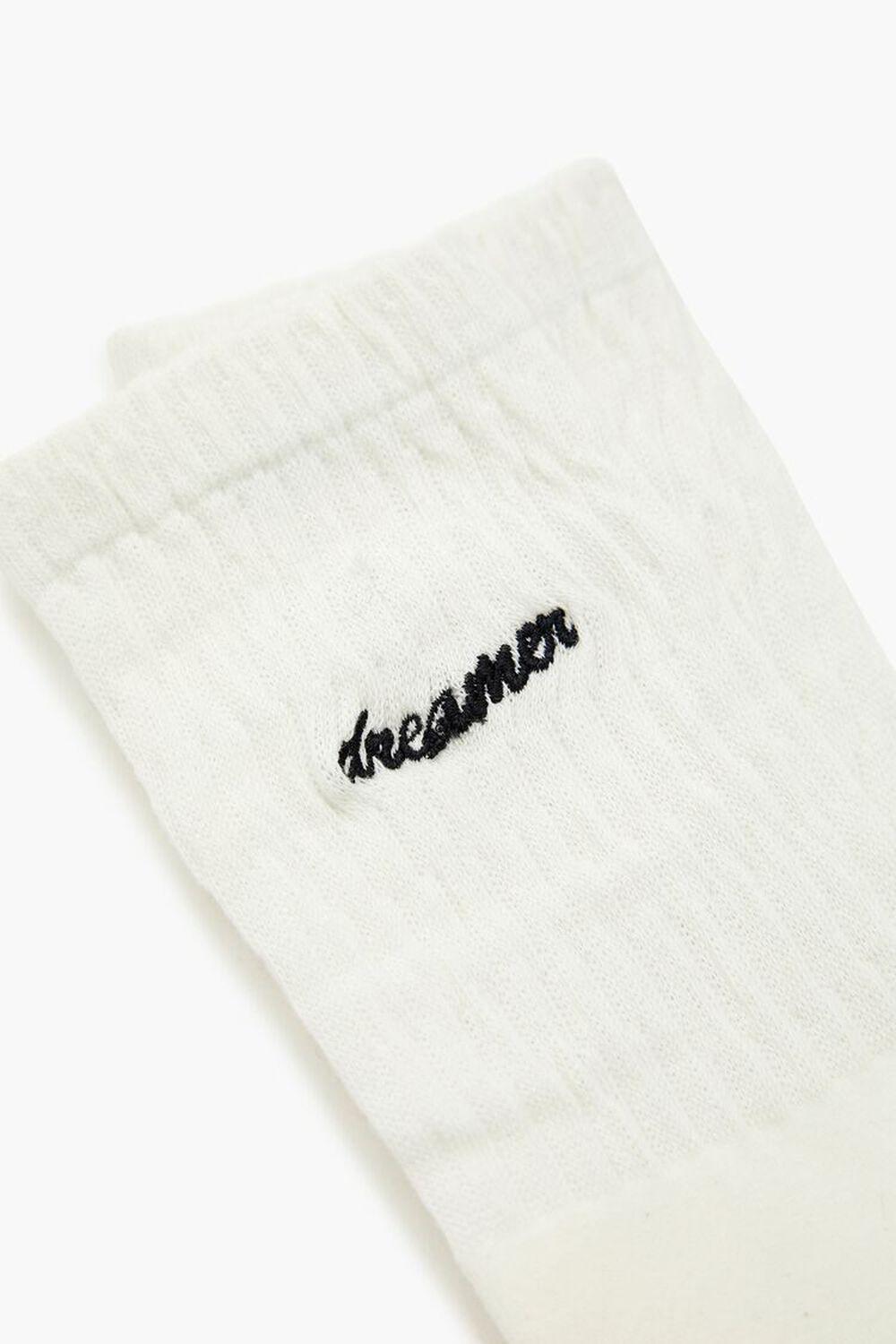 Embroidered Dreamer Crew Socks | Forever 21 Product Image