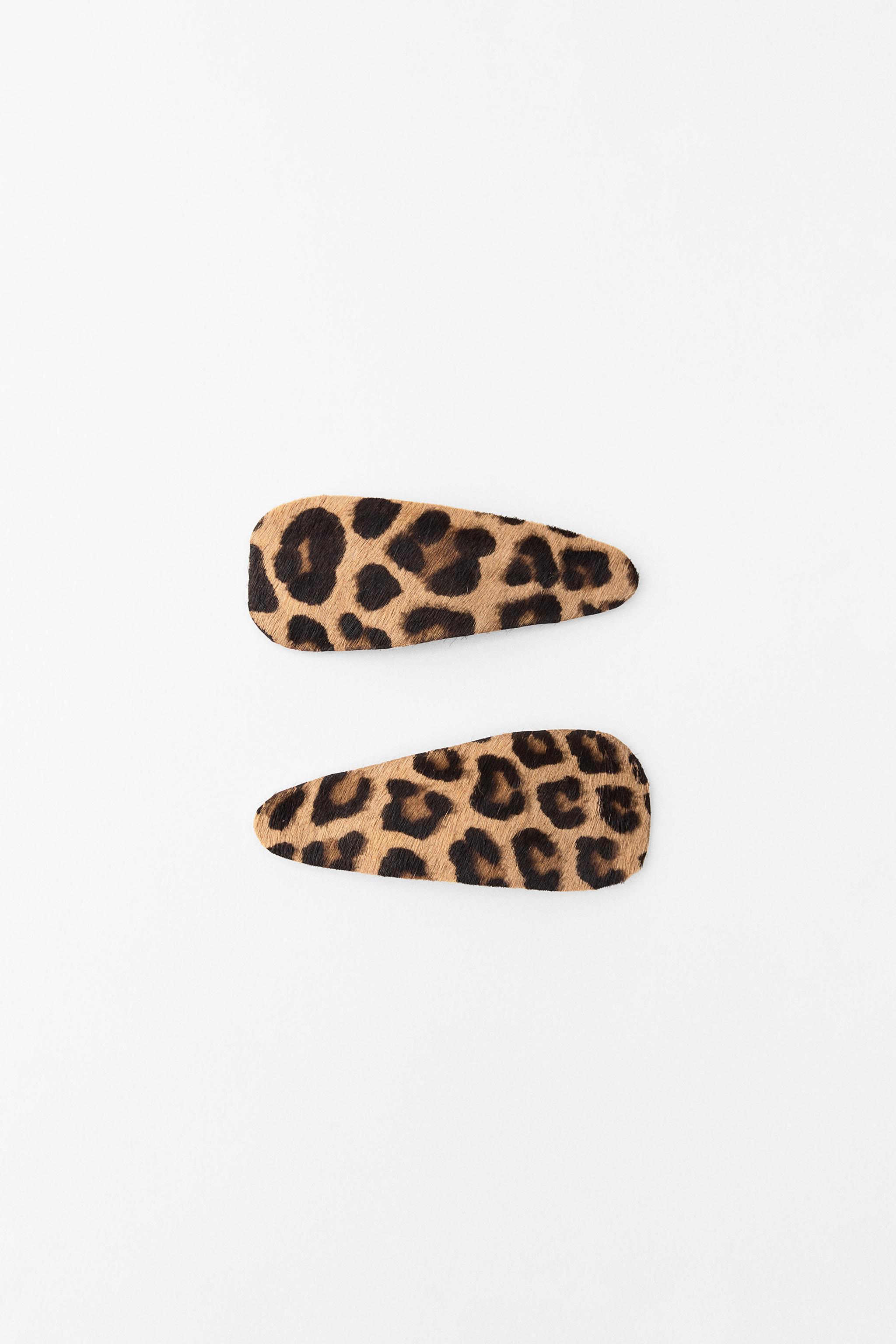 ANIMAL PRINT FURSKIN HAIR CLIPS Product Image