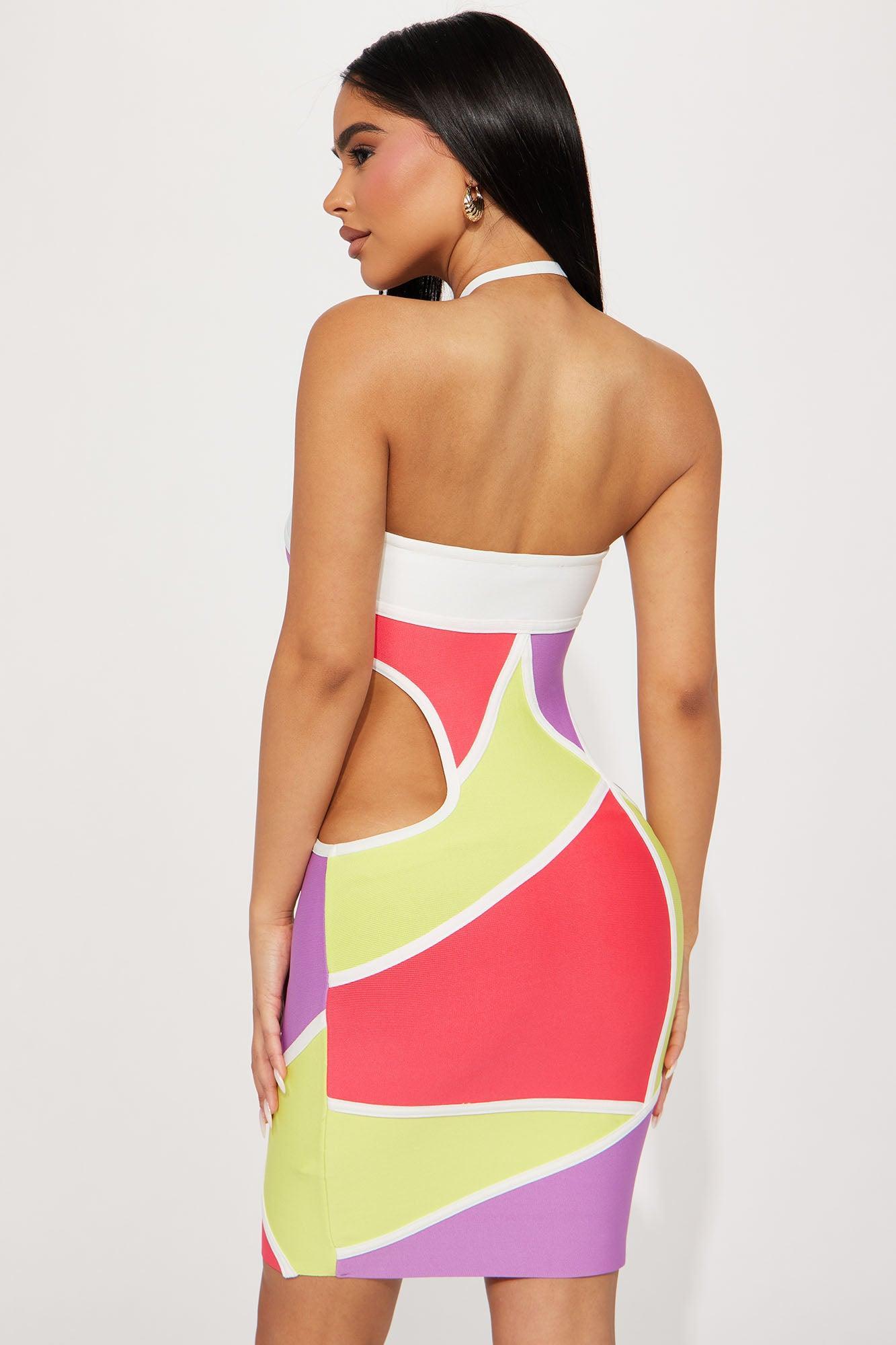 Camille Bandage Mini Dress - Multi Color Product Image