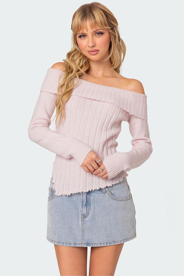 Sonya Fold Over Knit Top Product Image