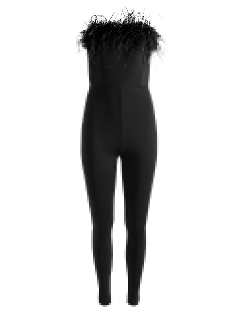 Womens Idell Feather-Trim Jumpsuit Product Image