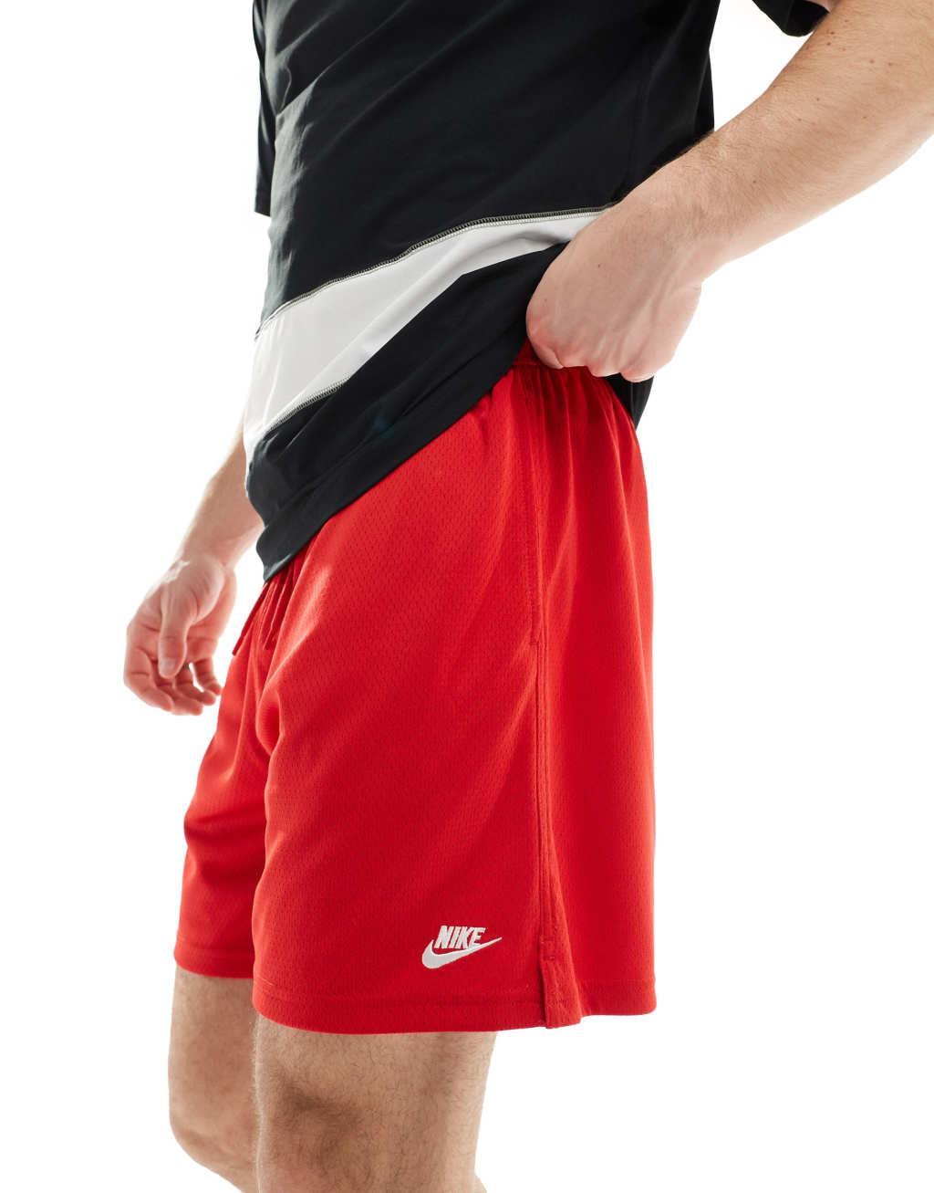 Nike Club mesh shorts in red Product Image