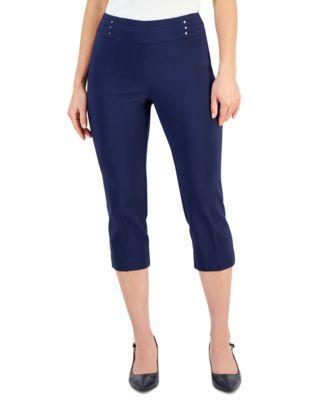 Jm Collection Petite Rivet-Detail Capri Pants, Created for Macys Product Image