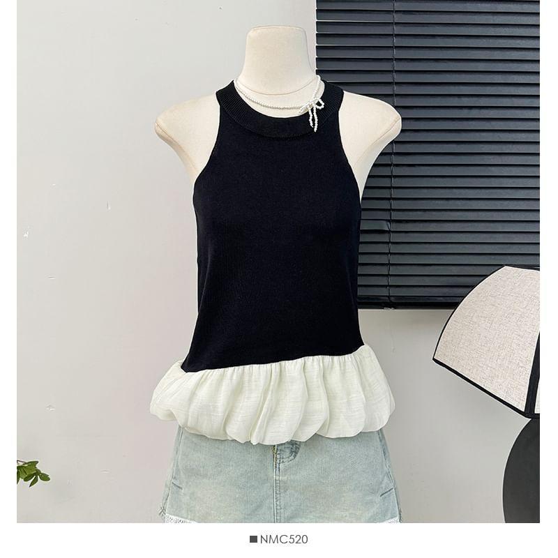 Colorblock Halter-Neck Bubble Top Product Image