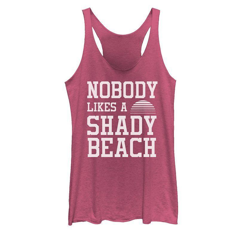 Juniors Nobody Likes A Shady Beach Racerback Tank Top, Girls Black Grey Product Image