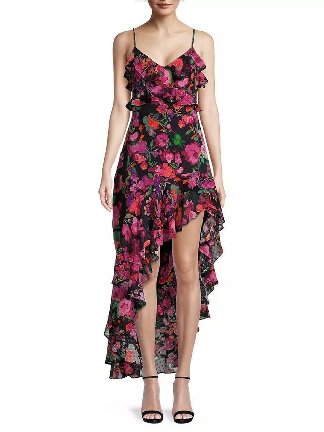 Mika Asymmetrical Ruffled Floral Dress Product Image