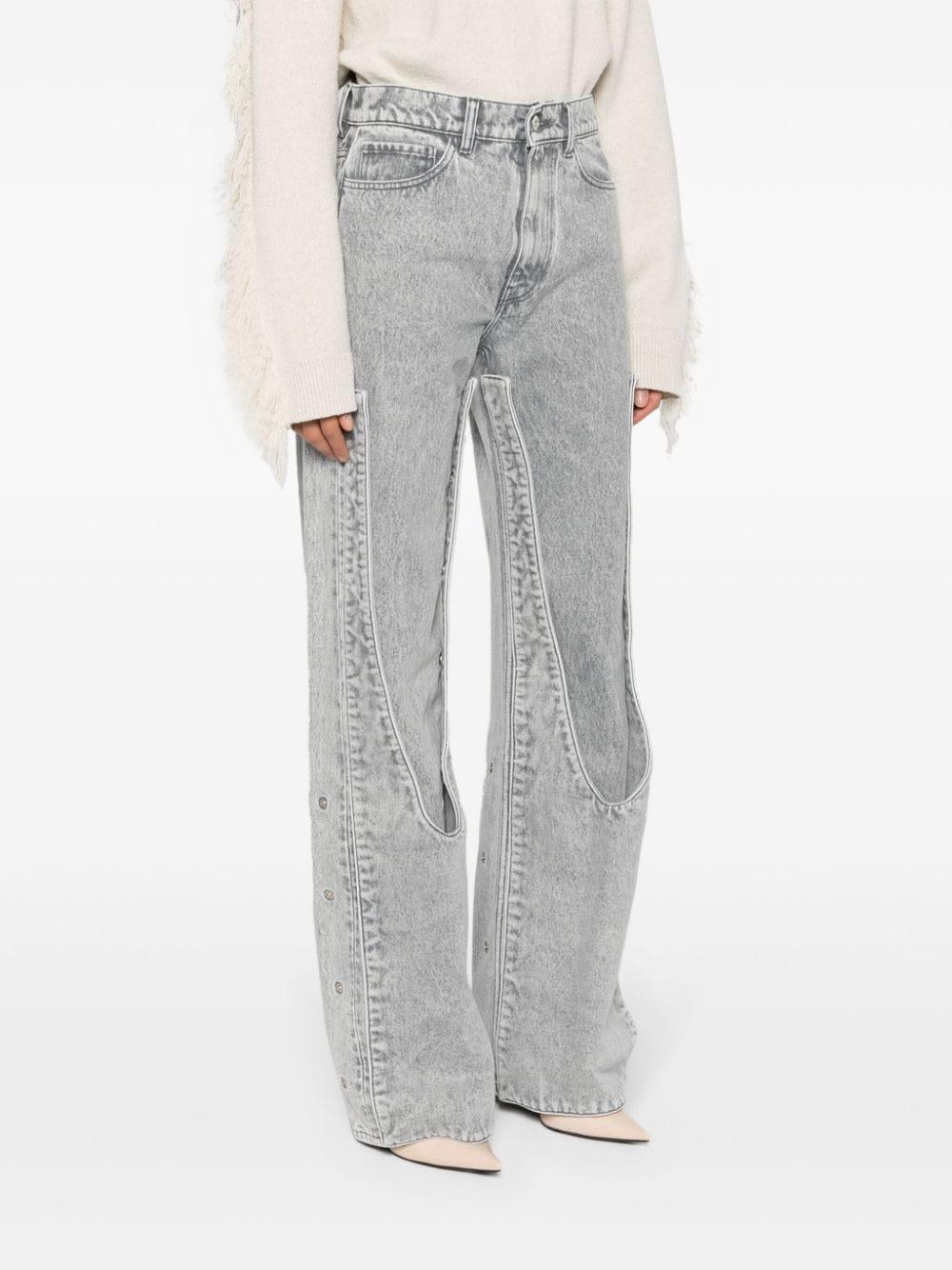 snap-off straight-leg jeans Product Image