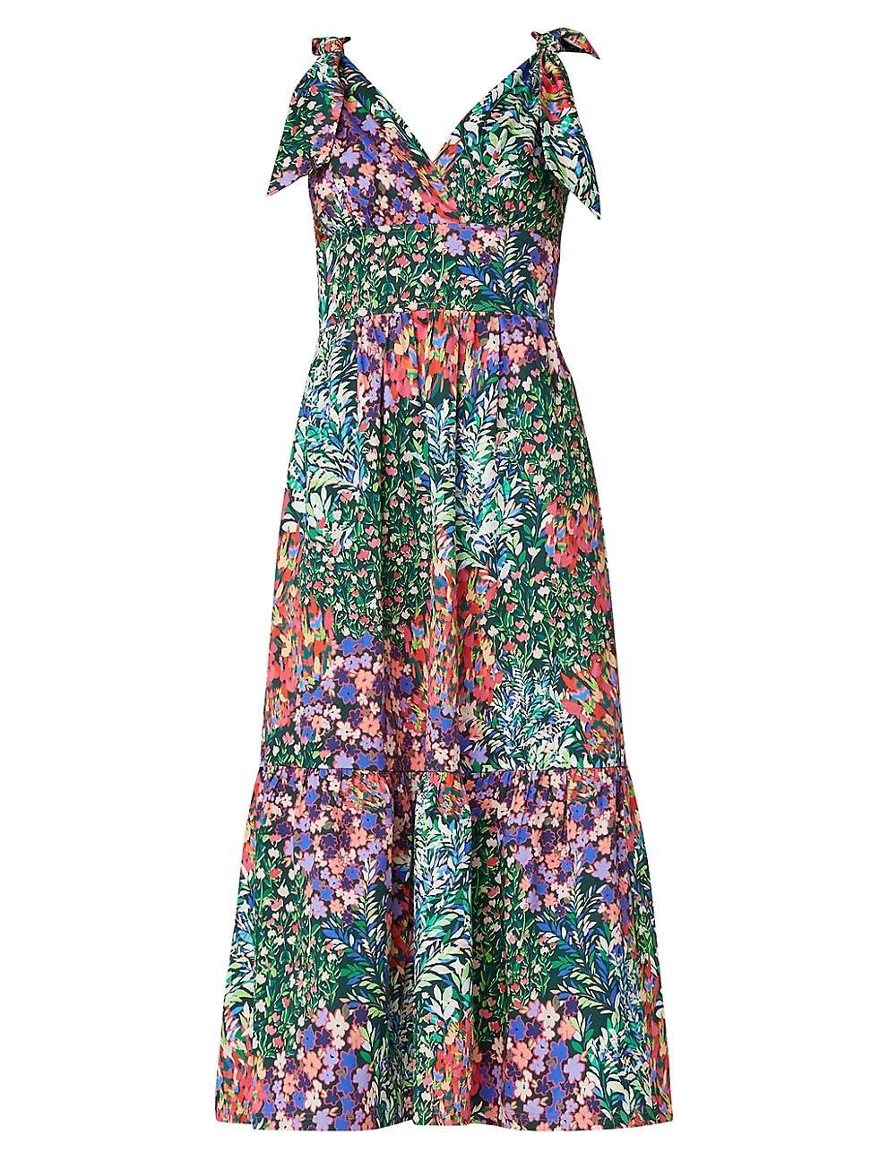 Womens Felda Floral Cotton-Blend Midi Dress Product Image