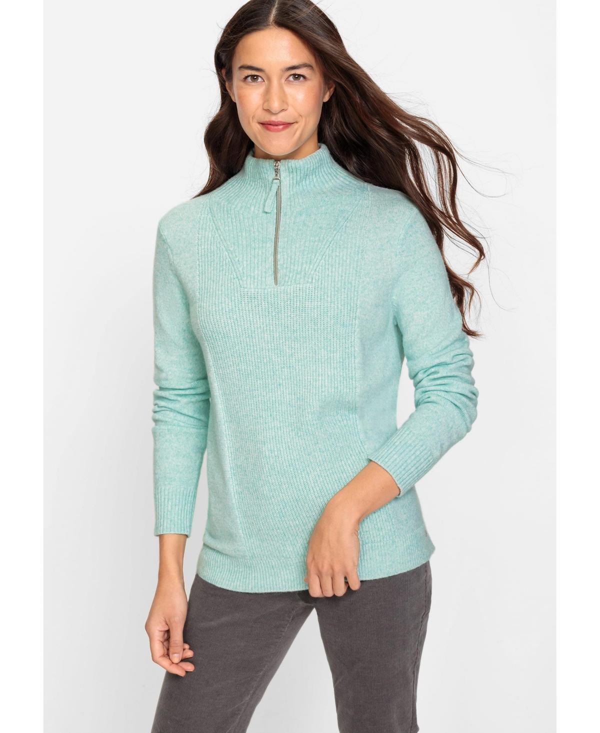 Olsen Womens Long Sleeve Quarter Zip Pullover Product Image