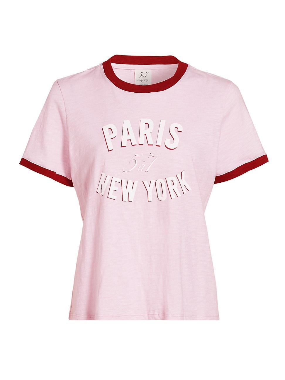 Womens Paris New York Ringer T-Shirt Product Image