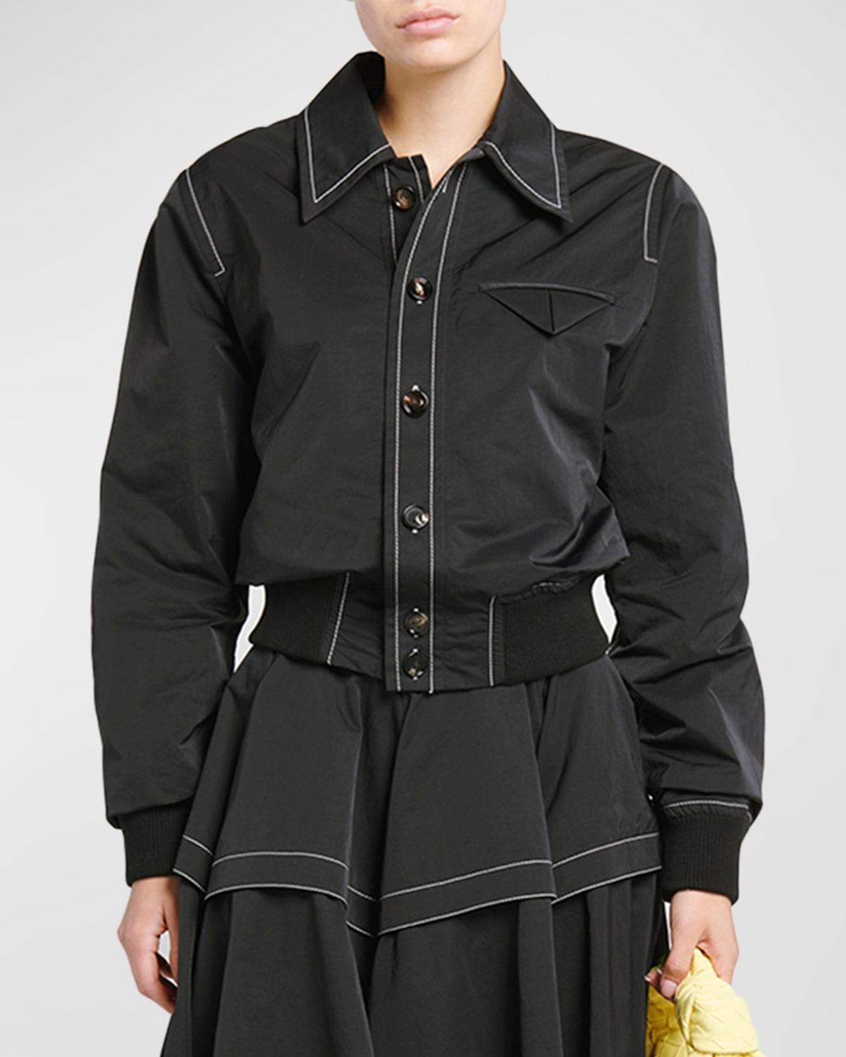 Womens Harrington Crop Bomber Jacket Product Image