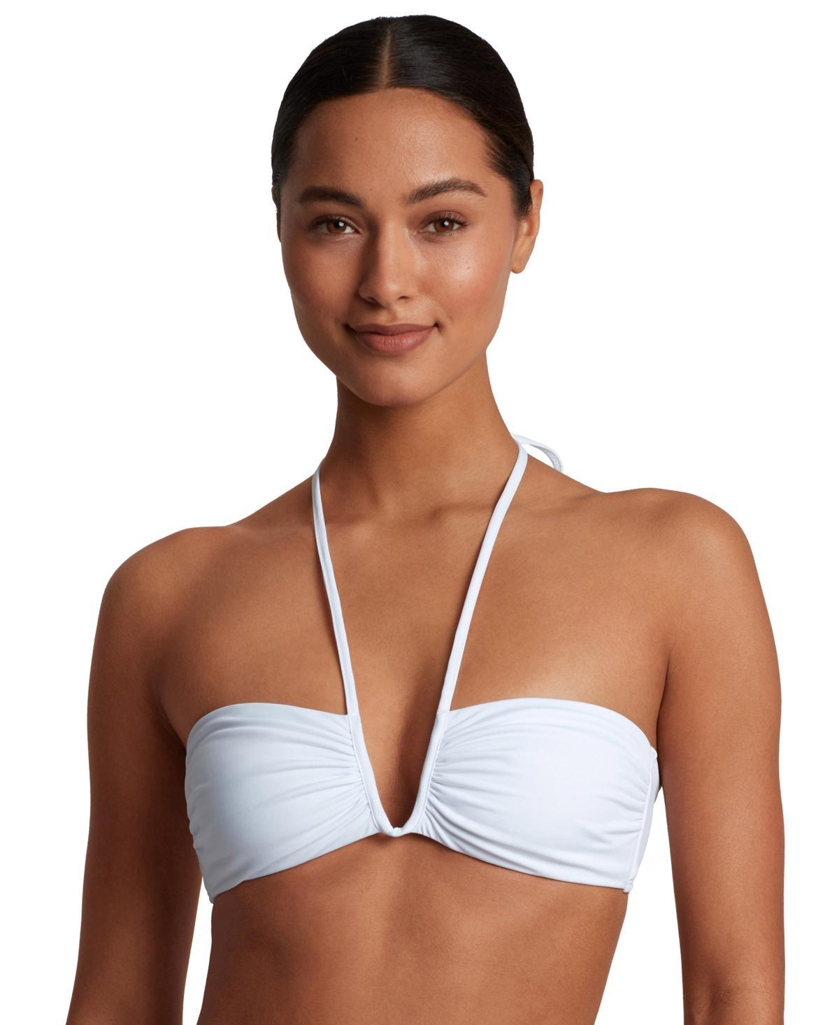 Lauren Ralph Lauren Womens Shirred V-Wire Bandeau Bikini Top Product Image