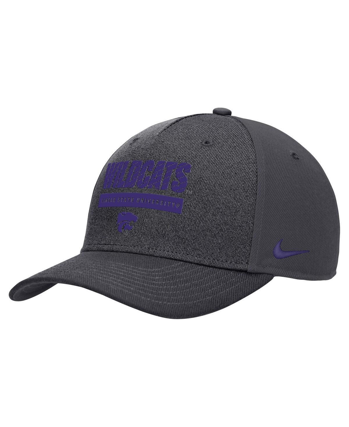 Nike Mens Charcoal Kansas State Wildcats 2024 Sideline Performance Adjustable Hat Product Image