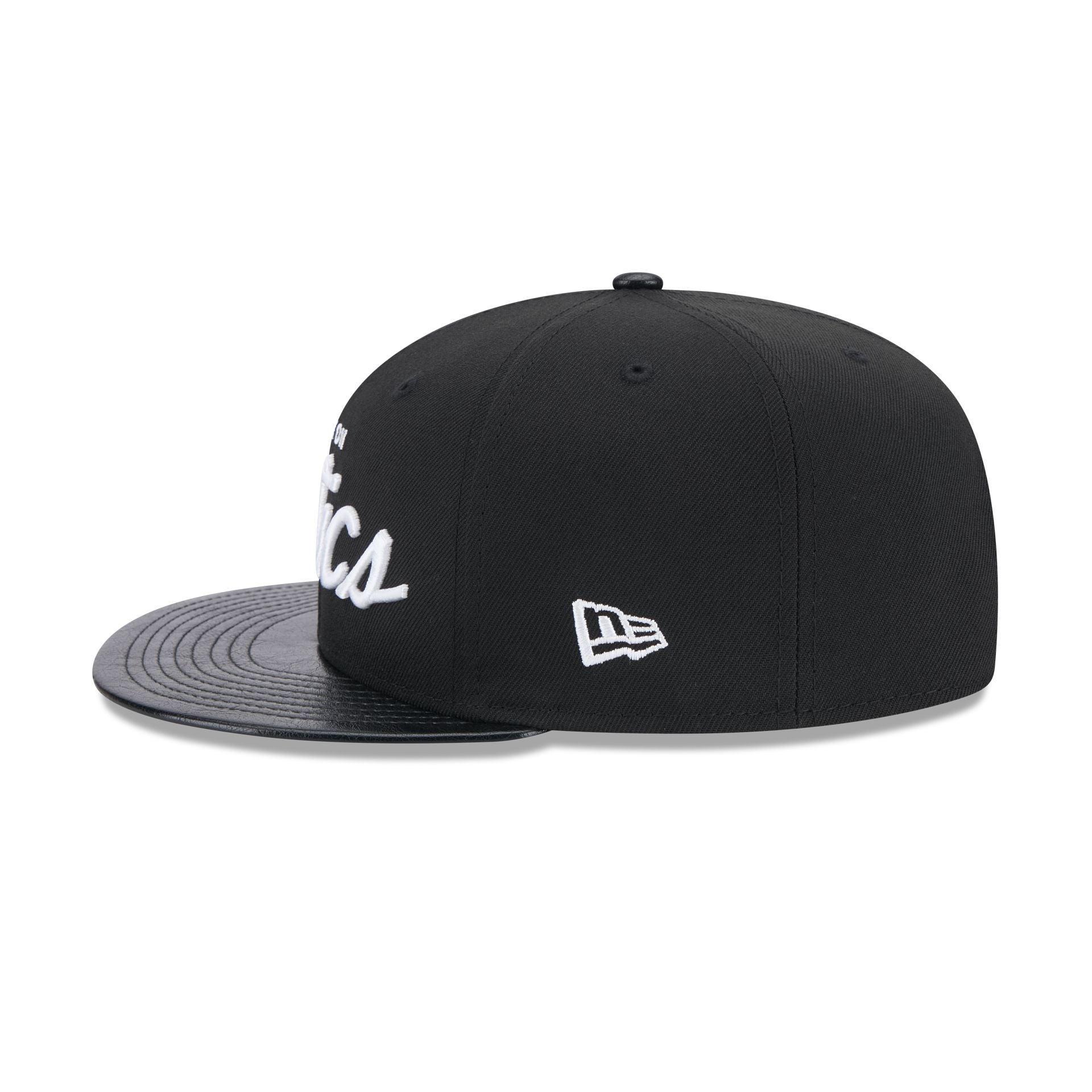 Brooklyn Nets Faux Leather Visor 9FIFTY Snapback Hat Male Product Image