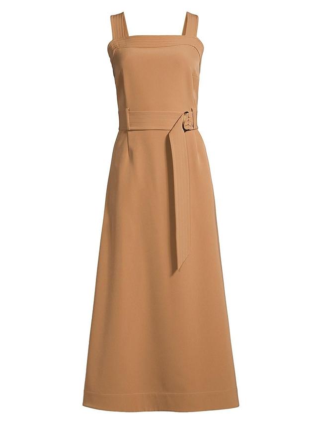 Womens Square Neck Belted Midi-Dress Product Image