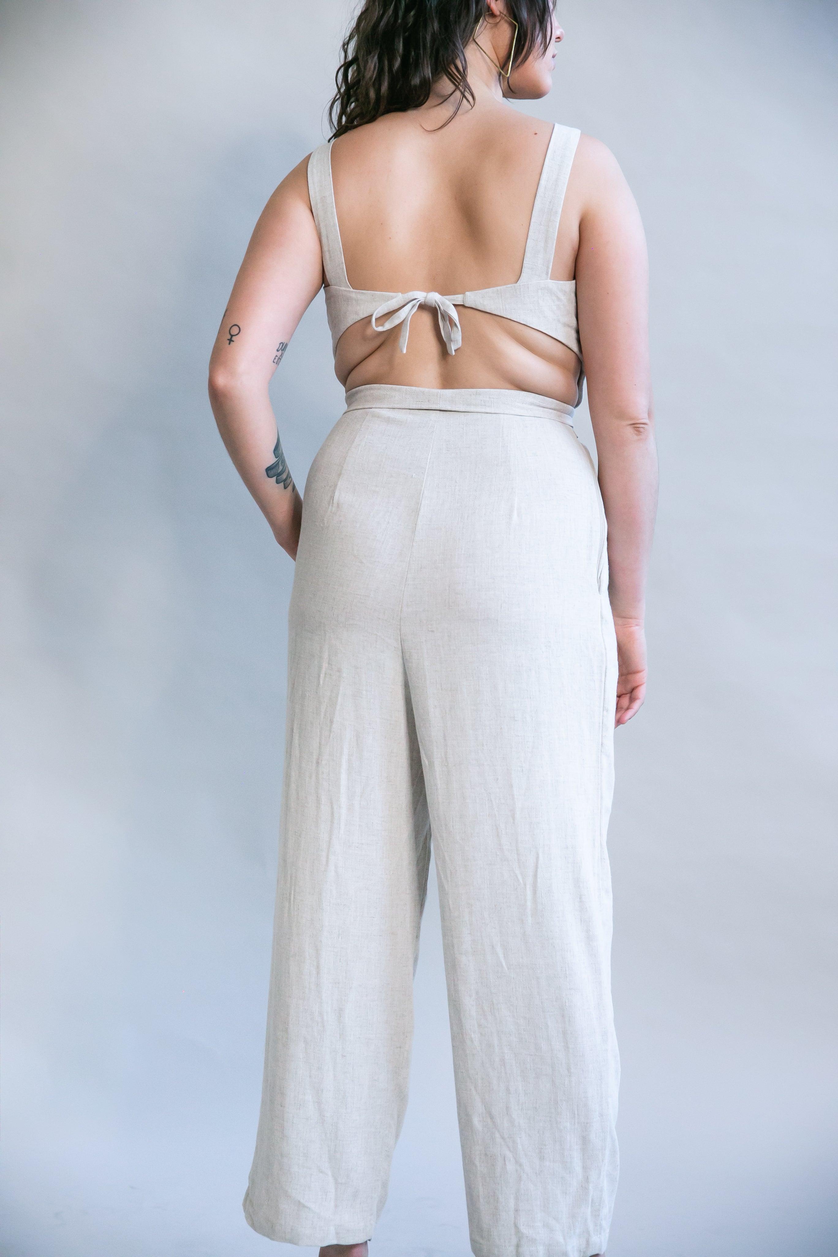 Liberty Jumpsuit in Oat Linen Product Image