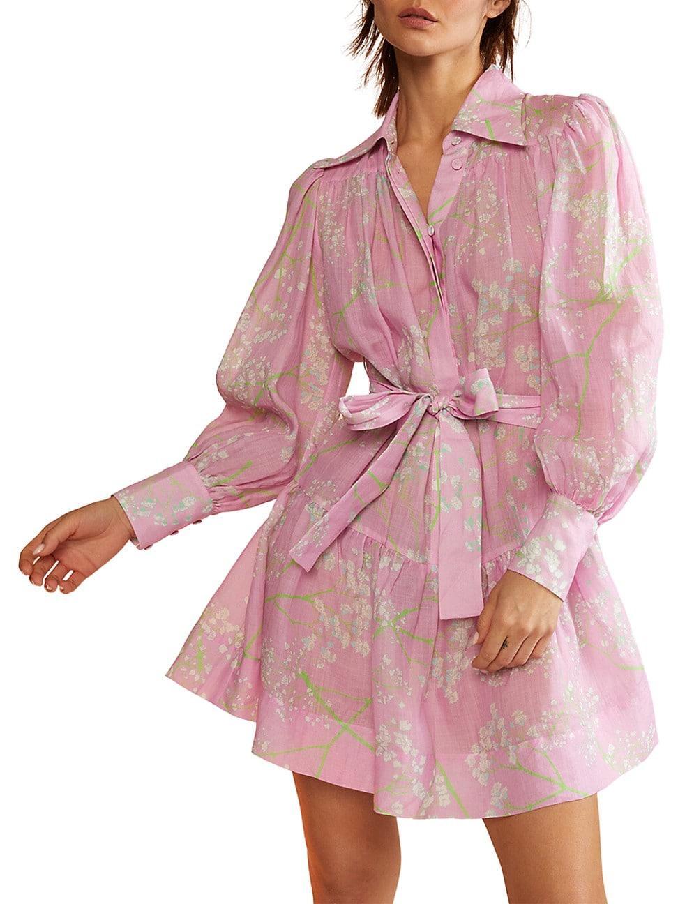 Womens Floral Belted Shirtdress Product Image